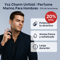 Ycz Charm Unfold | Perfume Marino Para Hombres - 8% de feromonas