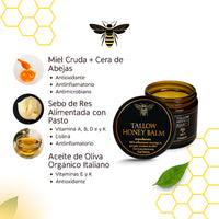 Tallow Honey Balm | bálsamo de sebo de res orgánica - calidad premium