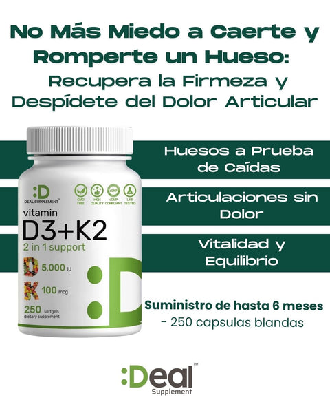 Capsulas de d3+k2 de deal suplements Angulo Caidas