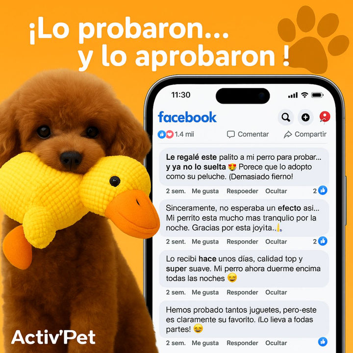 Peluche pato idestrutible para mascotas