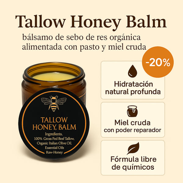 🌟 Tallow Honey Balm | bálsamo de sebo de res orgánica - calidad premium