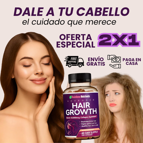 🔥 Hair Growth Advance | 2x1 Vitaminas para el cabello