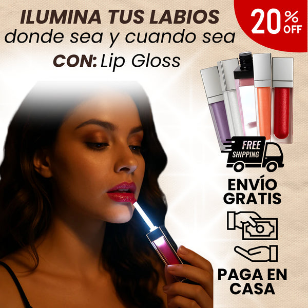 Lip Gloss Con Linterna y Espejo