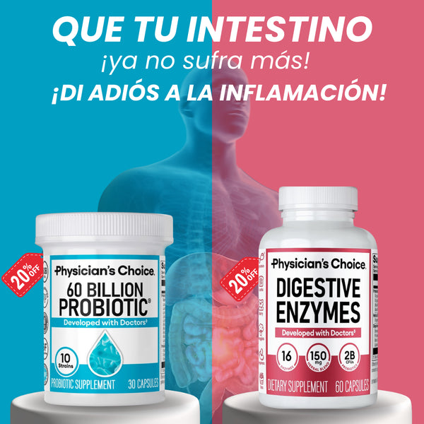 Combo Digestivo de Physician's CHOICE | Digestive Enzymes + 60 Billion Probiotic