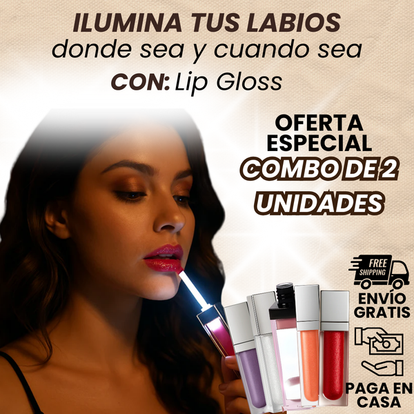 Lip Gloss Con Linterna y Espejo OFERTA ESPECIAL 2X1