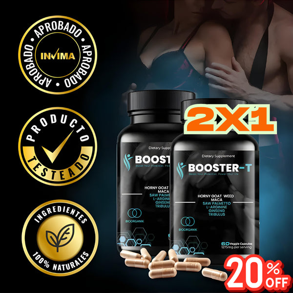 Booster T - Suplemento para aumentar la testosterona 💯 Paga 1 lleva 2