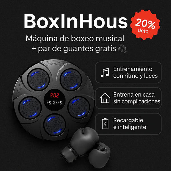 BoxInHouse | Máquina de boxeo musical + par de guantes gratis 🥊