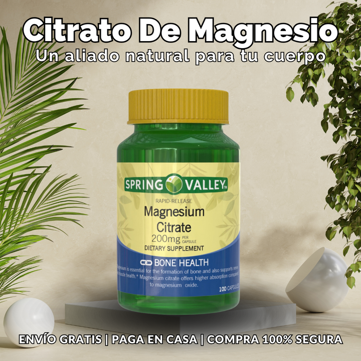 SpringValley® | Citrato de Magnesio x100 cápsulas