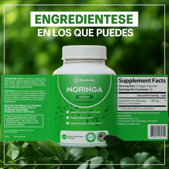 Rosabella Moringa | x60 Cápsulas Revitalizadoras