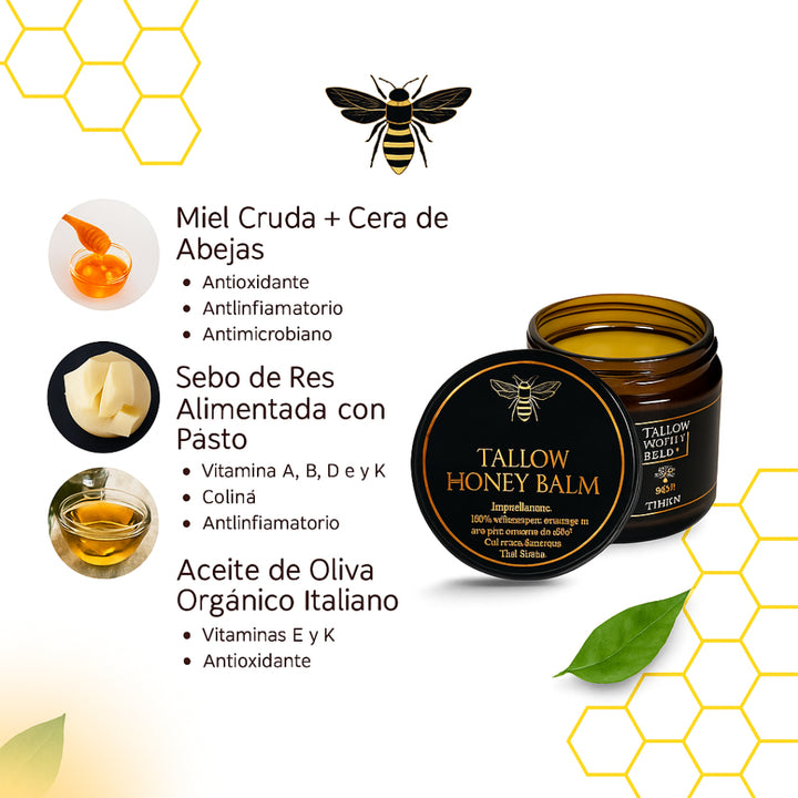 Tallow Honey Balm | bálsamo de sebo de res orgánica - calidad premium