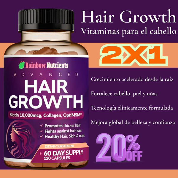 🌟 Hair Growth Advance | 2x1 Vitaminas para el cabello
