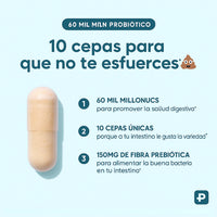 60 billion probiotic | Salud inmunológica, digestiva e intestinal
