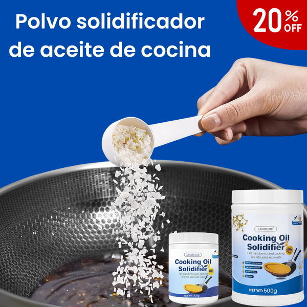 Polvo solidificador de aceite de cocina