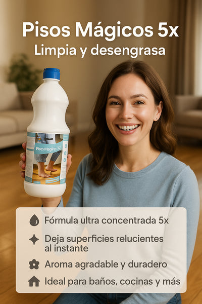 Pisos Mágicos 5x | Limpia y desengrasa 1000Ml 🫧