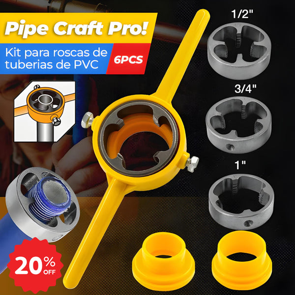 PipeCraftPro™ | Kit para roscas de tuberías en PVC Kit x6 piezas