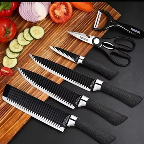 Set de Cuchillos de Acero Inoxidable x6 Piezas