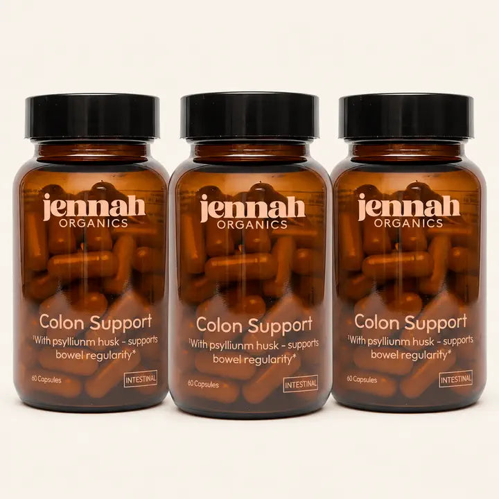 Tres frascos de Jennah Organics Colon Support