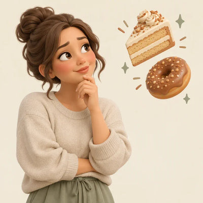 Ilustración de una mujer con antojo de dulce